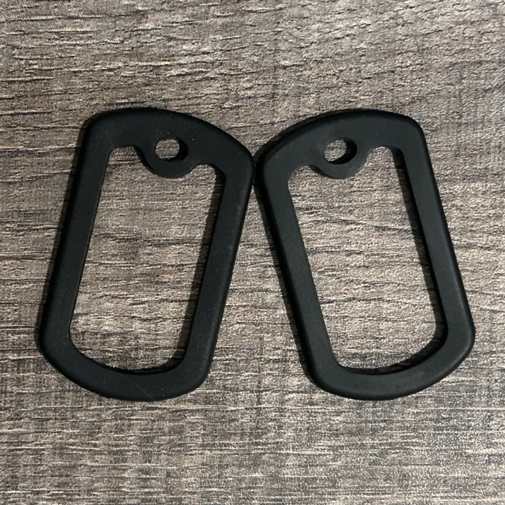 💞 New Pack of 10 Black Silicone Military Dog Tag Silencers